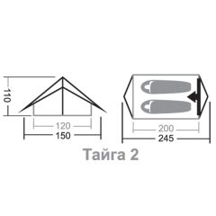 Nova Tour Тайга 2 км N палатка